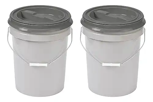 5 Gallon Food Storage Container, Pack of 2 Airtight Lid